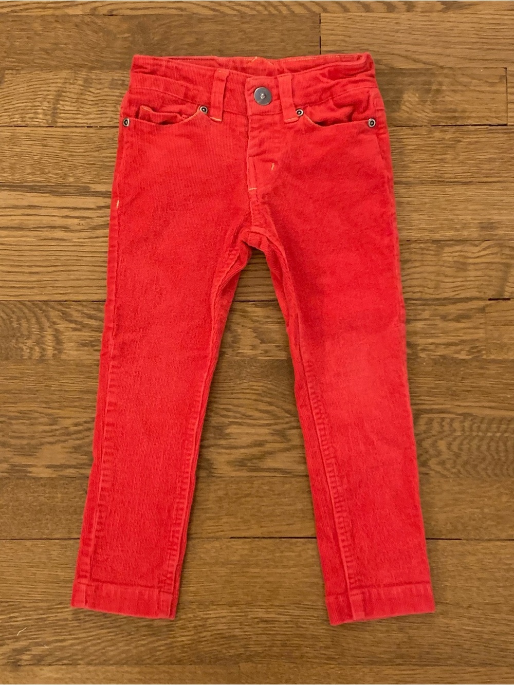 Joules 2Y (2T) Red Jett Corduroy Pants Skinny Fit EUC
